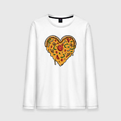 Лонгслив хлопковый мужской Pizza heart, цвет: белый