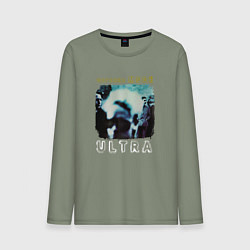 Лонгслив хлопковый мужской Depeche Mode - Ultra mode logo, цвет: авокадо