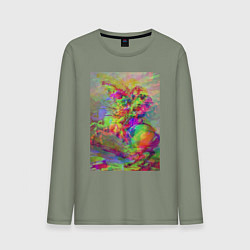 Лонгслив хлопковый мужской Бонапарт на перевале Сен-Бернар с глюками, цвет: авокадо