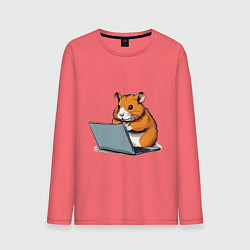Лонгслив хлопковый мужской Hamster Traider, цвет: коралловый