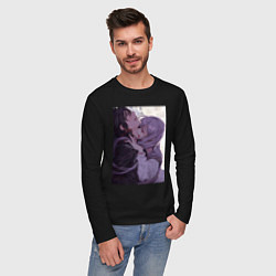 Лонгслив хлопковый мужской Последний Серафим Шиноа Хираги вампир, цвет: черный — фото 2