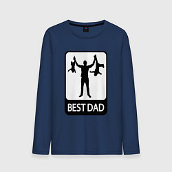 Лонгслив хлопковый мужской Best dad, цвет: тёмно-синий