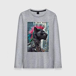 Лонгслив хлопковый мужской Dude panther - punks not dead, цвет: меланж