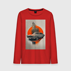Лонгслив хлопковый мужской Постер машины, цвет: красный