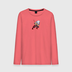 Лонгслив хлопковый мужской Герой Джагер, цвет: коралловый