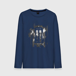 Лонгслив хлопковый мужской Tardis grey, цвет: тёмно-синий