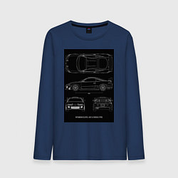 Лонгслив хлопковый мужской Mitsubishi Eclipse, цвет: тёмно-синий