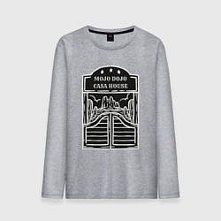 Лонгслив хлопковый мужской Мачо дача хата хаус, цвет: меланж