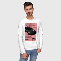 Лонгслив хлопковый мужской Porsche 911 авто, цвет: белый — фото 2