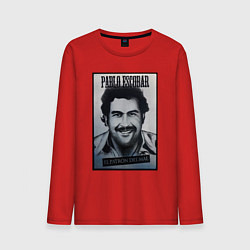 Лонгслив хлопковый мужской Escobar draw portrait, цвет: красный