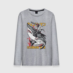 Мужской лонгслив Человек-бензопила Денджи акула