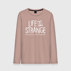 Лонгслив хлопковый мужской Life is strange double exposure logo, цвет: пыльно-розовый
