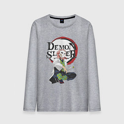 Лонгслив хлопковый мужской Клинок рассекающий демонов Сабито, цвет: меланж