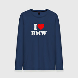 Лонгслив хлопковый мужской I love my BMW, цвет: тёмно-синий