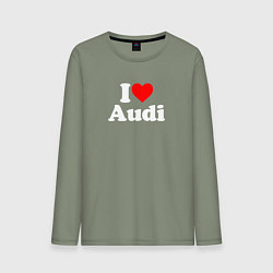 Лонгслив хлопковый мужской I love Audi, цвет: авокадо