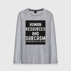 Лонгслив хлопковый мужской HR отдел кадров, цвет: меланж