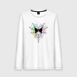 Лонгслив хлопковый мужской Паутина Куроми, цвет: белый