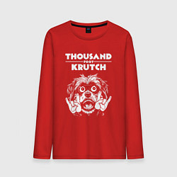 Лонгслив хлопковый мужской Thousand Foot Krutch rock dog, цвет: красный