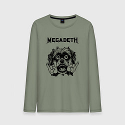 Лонгслив хлопковый мужской Megadeth - rock dog, цвет: авокадо
