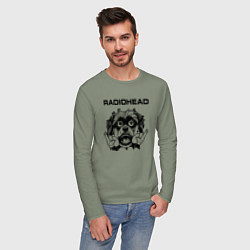 Лонгслив хлопковый мужской Radiohead - rock dog, цвет: авокадо — фото 2