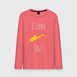 Лонгслив хлопковый мужской Джазовая любовь, цвет: коралловый