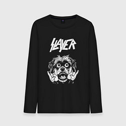 Лонгслив хлопковый мужской Slayer rock dog, цвет: черный