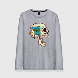 Лонгслив хлопковый мужской Открой путешествие, цвет: меланж