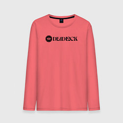 Лонгслив хлопковый мужской Deadlock white logo, цвет: коралловый