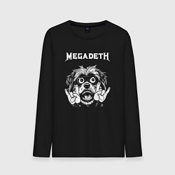 Лонгслив хлопковый мужской Megadeth rock dog, цвет: черный