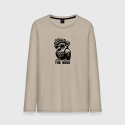 Мужской лонгслив Крутой голубь в очках и надпись - The Boss