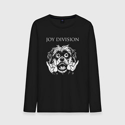 Лонгслив хлопковый мужской Joy Division rock dog, цвет: черный