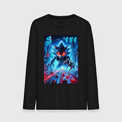 Мужской лонгслив Hedgehog in neon metropolis - ai art