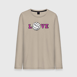 Лонгслив хлопковый мужской Love volley, цвет: миндальный