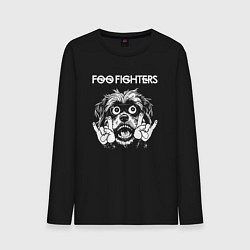 Лонгслив хлопковый мужской Foo Fighters rock dog, цвет: черный