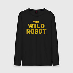 Лонгслив хлопковый мужской The wild robot logo, цвет: черный