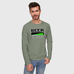 Лонгслив хлопковый мужской Beer loading, цвет: авокадо — фото 2