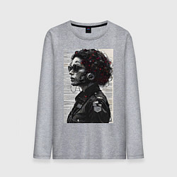 Мужской лонгслив Кибер портрет