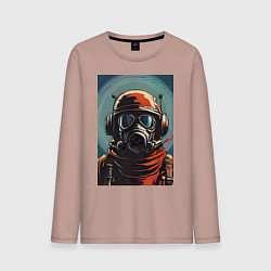 Мужской лонгслив Портрет в противогазе