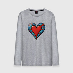 Мужской лонгслив Сердечко любовь