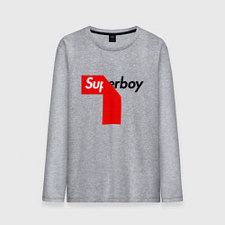 Лонгслив хлопковый мужской Супермужик, цвет: меланж
