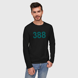 Лонгслив хлопковый мужской 388 - Игра в кальмара, цвет: черный — фото 2