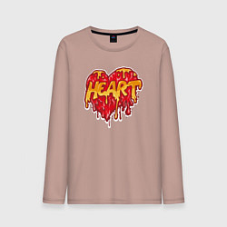 Лонгслив хлопковый мужской Honey heart, цвет: пыльно-розовый