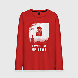 Лонгслив хлопковый мужской Tardis believe, цвет: красный