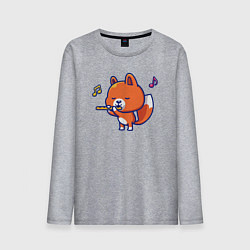 Мужской лонгслив Лисичка с флейтой