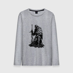Лонгслив хлопковый мужской Элитный рыцарь с двуручным мечом, цвет: меланж