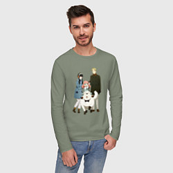 Лонгслив хлопковый мужской Семья шпиона вместе, цвет: авокадо — фото 2