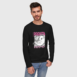 Лонгслив хлопковый мужской Человек-бензопила Почита мили, цвет: черный — фото 2