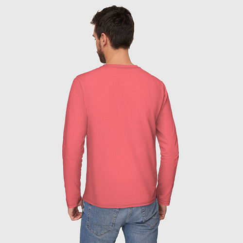 Мужской лонгслив Лис с красными розами / Коралловый – фото 4