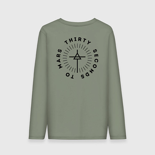 Мужской лонгслив 30 Seconds to Mars: logo / Авокадо – фото 2