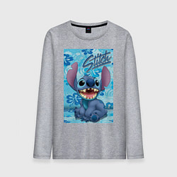 Лонгслив хлопковый мужской Инопланетянин Стич, цвет: меланж
